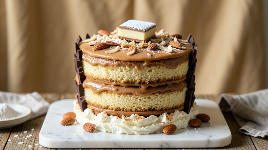 Almond Joy Layer Cake Recipe: Nutty-Creamy Swirls With Toasted Coconut Crunch