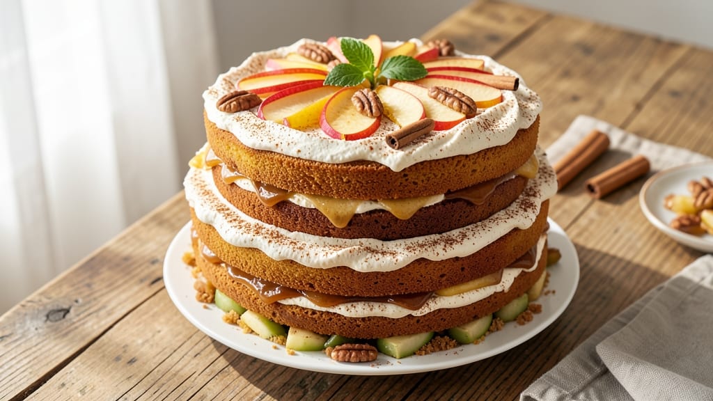 Apple Fall Harvest Cake Recipe: Spiced Caramel Swirls and Buttery Crust Layers