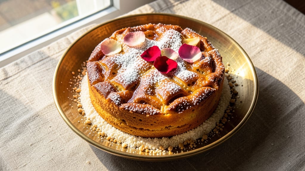 Arab Cake Recipe: Rosewater-Infused Layers With Crunchy Pistachio Topping