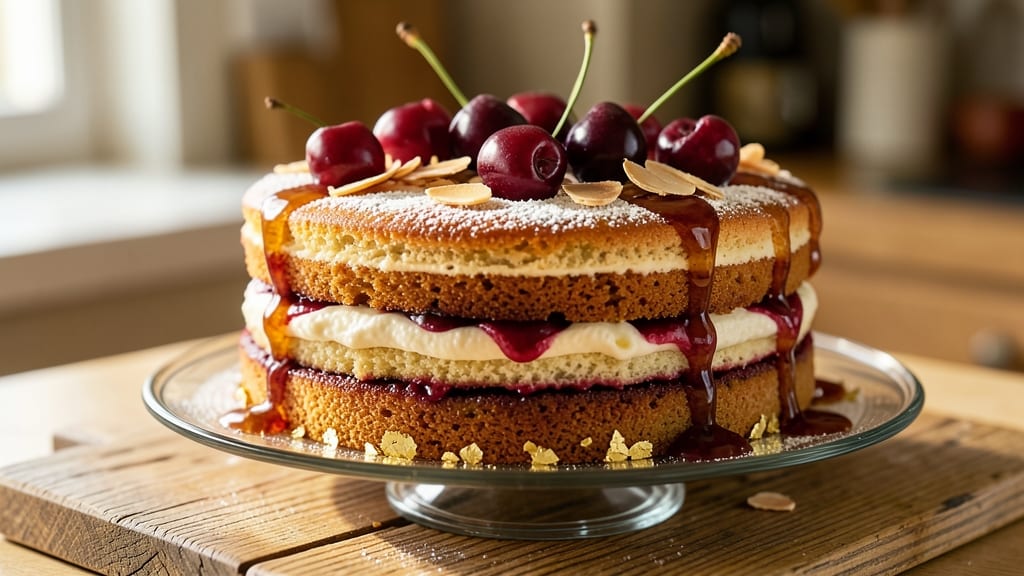 Amaretto Cherry Cake Recipe: Boozy Fruit Swirl With Buttery Layers