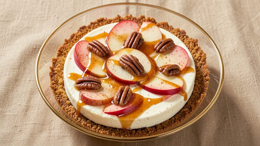 Apple Caramel Pecan Cheesecake Recipe: Spiced Apple Filling and Buttery Pecan Topping