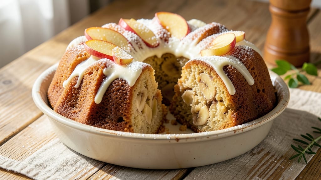 Apple Banana Bundt Cake Recipe: Spiced Vanilla Frosting and Moist Layers