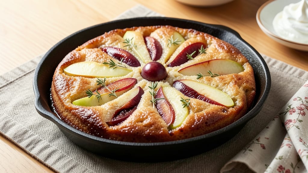Apple And Plum Upside Down Cake Recipe: Caramelized Fruit Crown With Spiced Crust