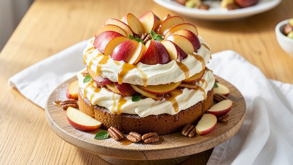 Apple Crown Cake Recipe: Layered Vanilla and Spiced Apple Bliss