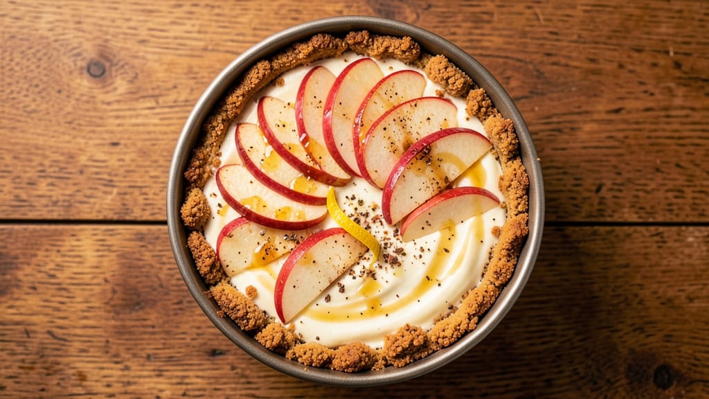 Apple Chimi Cheesecake Recipe: Spiced Apple Crunch With Silky Cheese Rivers