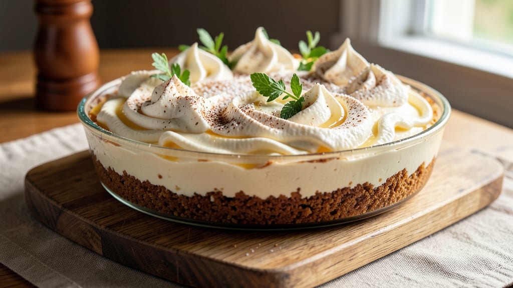 American Cheesecake No-Bake Recipe: Crispy Graham Cracker Crown Over Creamy Filling