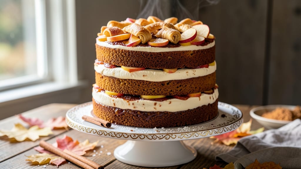 Apple Cider Layer Cake Recipe: Spiced Apple Filling Between Buttery Layers