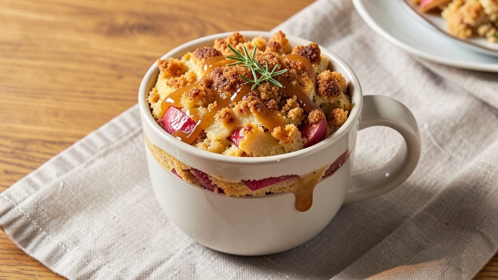 Apple Crumble Mug Cake Recipe: Warm Spiced Apple Filling Under Buttery Crisp