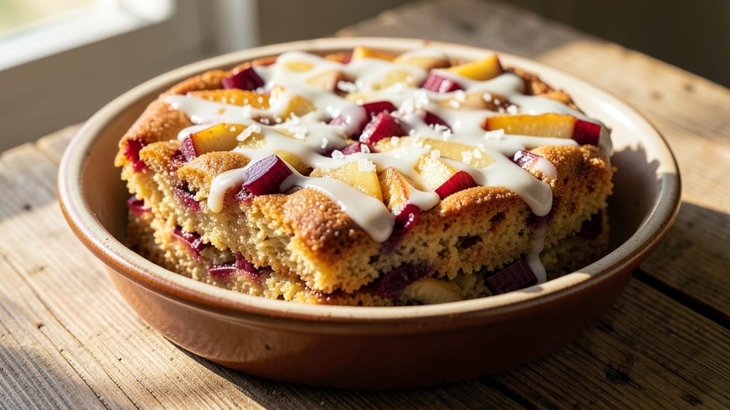 Apple and Rhubarb Cake Recipe: Tart-Sweet Layers With Buttery Streusel Top