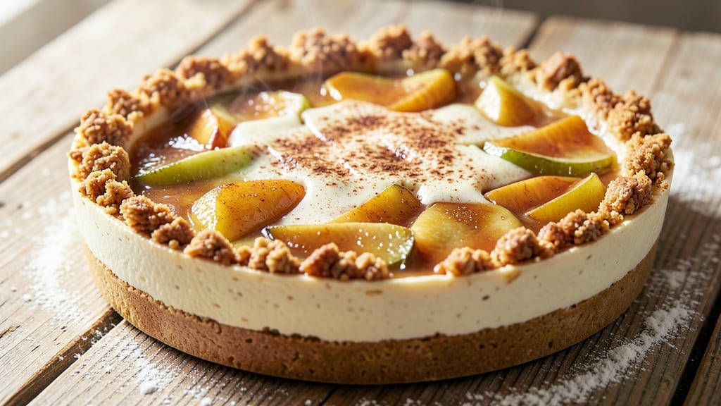 Apple Pie Filling Cheesecake Recipe: Spiced Apple Streusel Hugs Cheesecake Layers