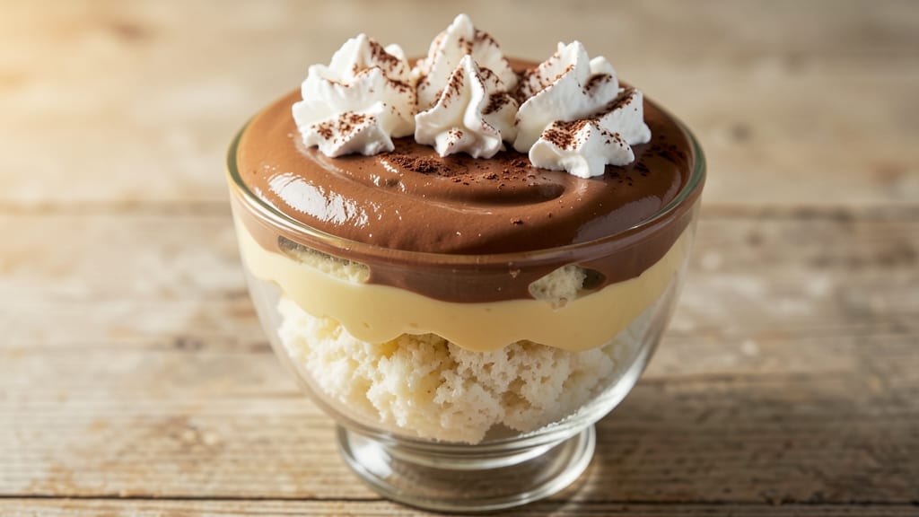 Angel Food Cake and Chocolate Pudding Recipe: Light-as-Air Layers with Rich Cocoa Hugs