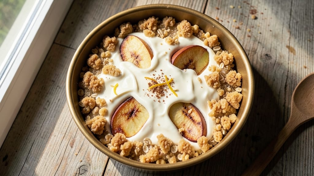 Apple Crumble Cheesecake Recipe UK: Warm Spiced Topping Over Silky Vanilla Filling