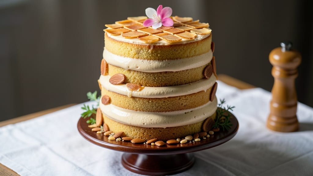 Almond-Flavored Wedding Cake Recipe: Luxe Marzipan Buttercream & Tiered Elegance